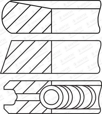 Jeu de segments de pistons GOETZE 08-450600-00
