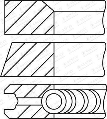 Jeu de segments de pistons GOETZE 08-450700-00