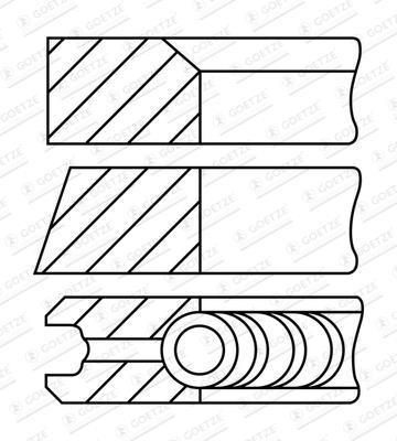 Jeu de segments de pistons GOETZE 08-450700-00