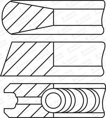 Jeu de segments de pistons GOETZE 08-450800-00