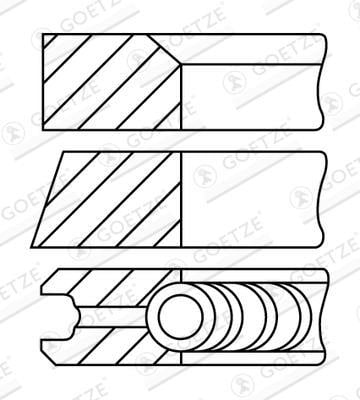 Jeu de segments de pistons GOETZE 08-452900-00