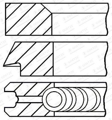 Jeu de segments de pistons GOETZE 08-453000-00