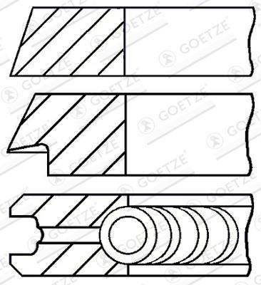 Jeu de segments de pistons GOETZE ref. 08-501200-00