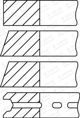 Jeu de segments de pistons GOETZE ref. 08-522300-10