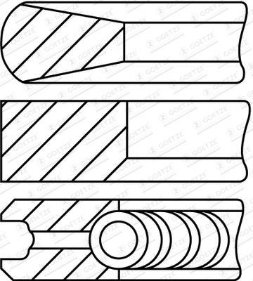 Jeu de segments de pistons GOETZE ref. 08-523100-10