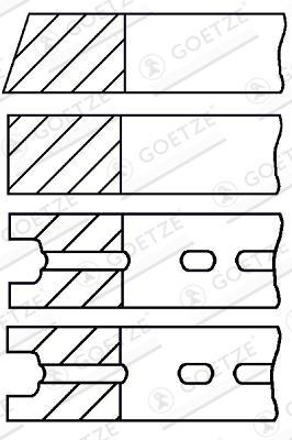 Jeu de segments de pistons GOETZE 08-529907-00