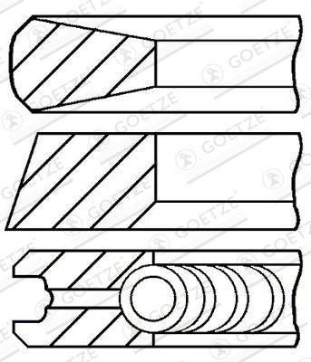 Jeu de segments de pistons GOETZE ref. 08-783800-00