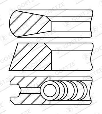 Jeu de segments de pistons GOETZE ref. 08-784800-10