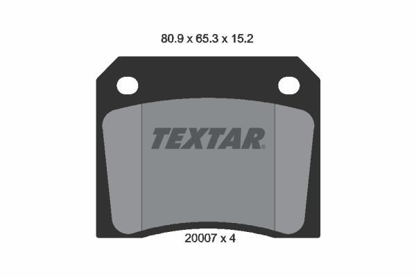 Jeu de 4 plaquettes de frein TEXTAR ref. 2000702