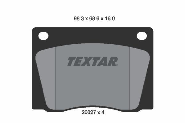 Jeu de 4 plaquettes de frein TEXTAR 2002701