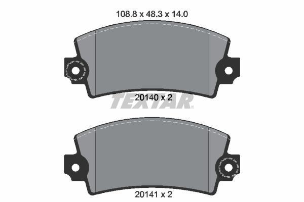 Jeu de 4 plaquettes de frein TEXTAR ref. 2014003
