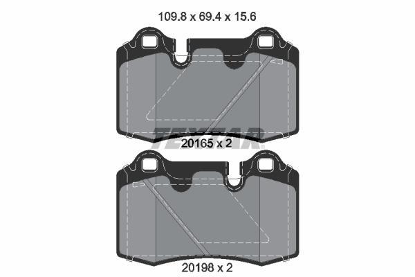 Juego de 4 pastillas de freno (Almohadilla de freno) TEXTAR ref. 2016501