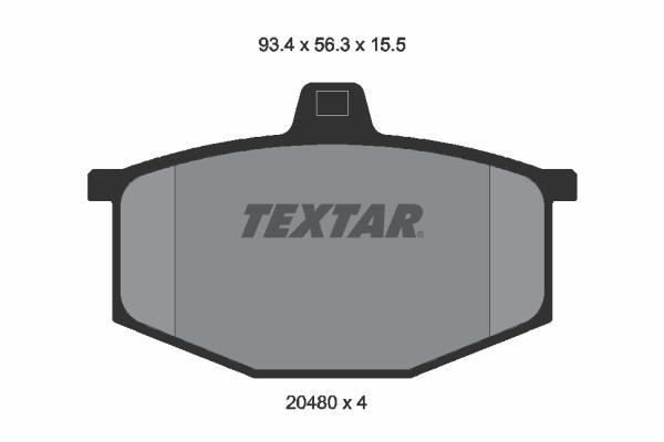 Jeu de 4 plaquettes de frein TEXTAR ref. 2048002