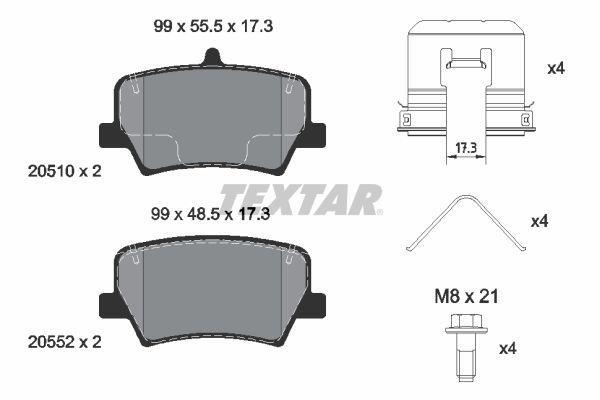 Jeu de 4 plaquettes de frein TEXTAR ref. 2051001