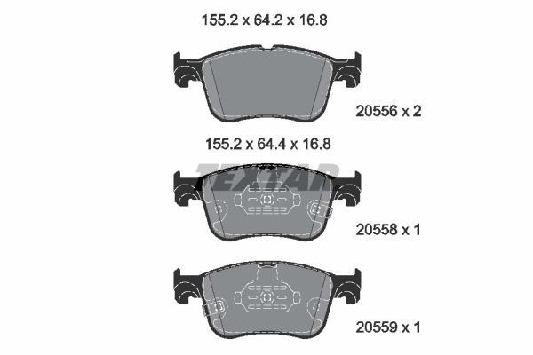 Jeu de 4 plaquettes de frein TEXTAR ref. 2055601