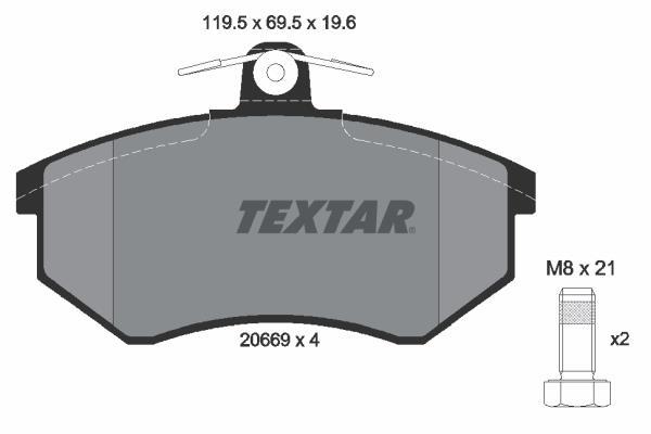 Jeu de 4 plaquettes de frein TEXTAR ref. 2066921