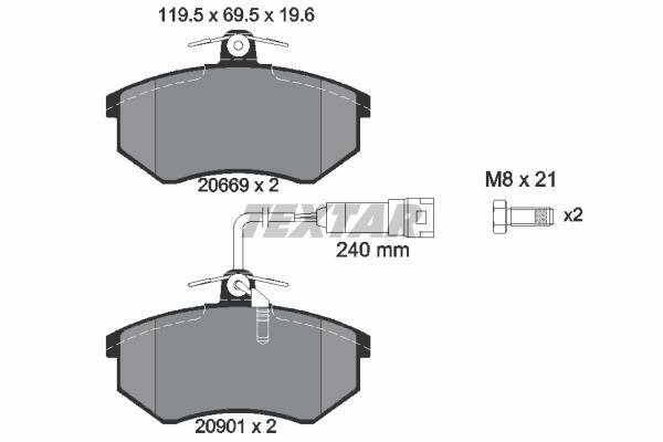 Jeu de 4 plaquettes de frein TEXTAR ref. 2066922