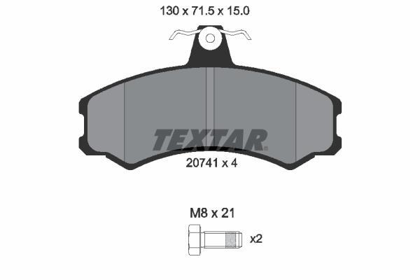 Jeu de 4 plaquettes de frein TEXTAR ref. 2074105