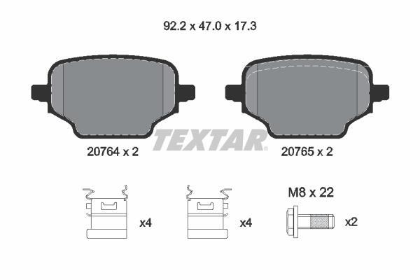 Jeu de 4 plaquettes de frein TEXTAR ref. 2076401