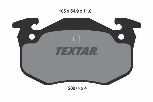 Jeu de 4 plaquettes de frein TEXTAR ref. 2097401
