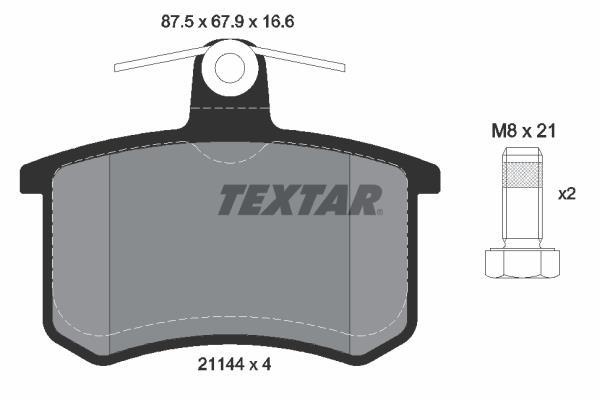 Jeu de 4 plaquettes de frein TEXTAR ref. 2114401