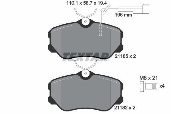 Juego de 4 pastillas de freno (Almohadilla de freno) TEXTAR ref. 2118503