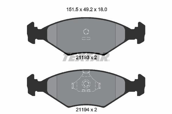 Jeu de 4 plaquettes de frein TEXTAR ref. 2119301