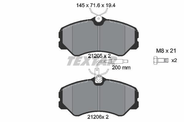 Jeu de 4 plaquettes de frein TEXTAR 2120501