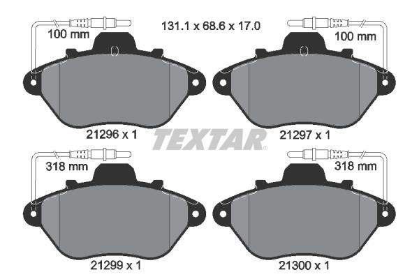 Jeu de 4 plaquettes de frein TEXTAR ref. 2129603