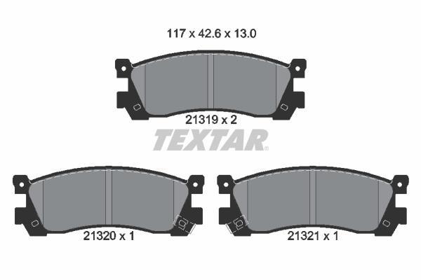 Jeu de 4 plaquettes de frein TEXTAR ref. 2131901