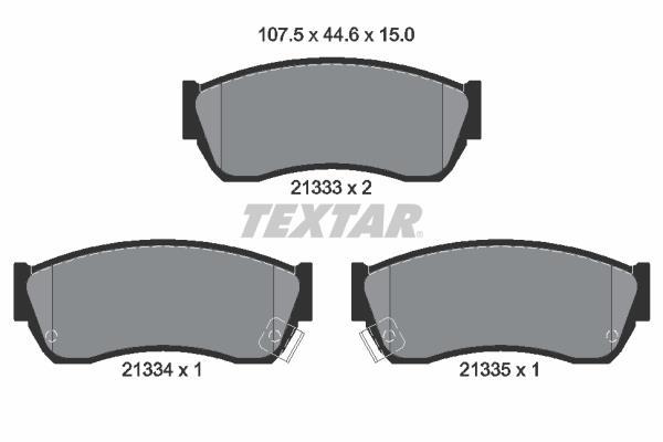 Jeu de 4 plaquettes de frein TEXTAR ref. 2133301