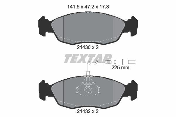 Jeu de 4 plaquettes de frein TEXTAR ref. 2143001