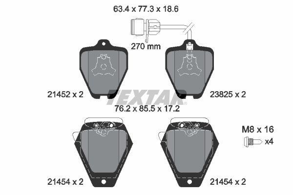 Jeu de 4 plaquettes de frein TEXTAR 2145201