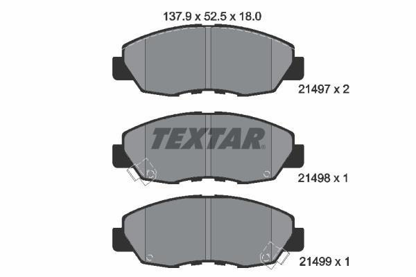 Jeu de 4 plaquettes de frein TEXTAR 2149701