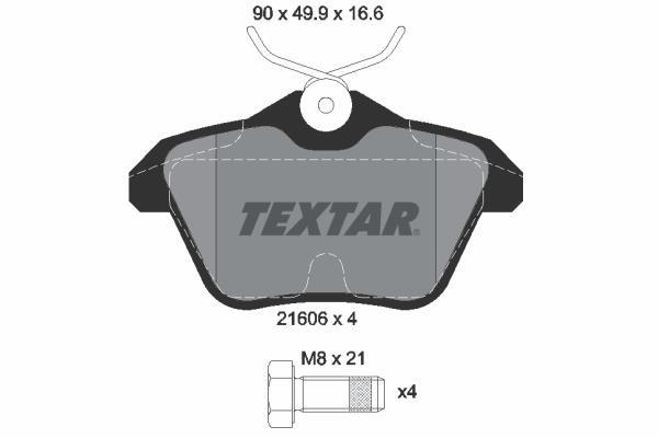Jeu de 4 plaquettes de frein TEXTAR ref. 2160601