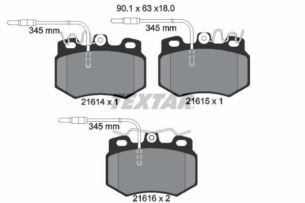 Juego de 4 pastillas de freno (Almohadilla de freno) TEXTAR ref. 2161403