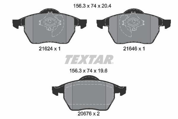 Jeu de 4 plaquettes de frein TEXTAR ref. 2162402