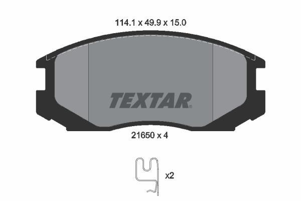 Jeu de 4 plaquettes de frein TEXTAR ref. 2165001