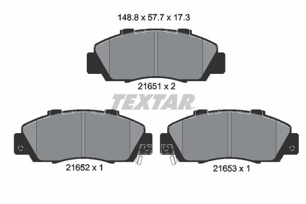 Jeu de 4 plaquettes de frein TEXTAR ref. 2165101