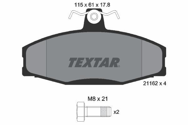 Jeu de 4 plaquettes de frein TEXTAR ref. 2166201
