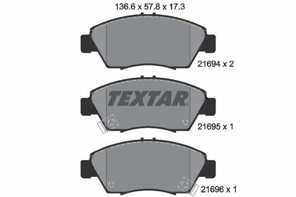 Jogo de 4 pastilhas de travão TEXTAR 2169401