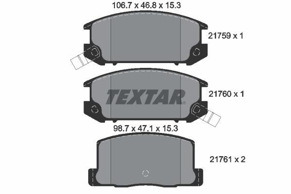 Jeu de 4 plaquettes de frein TEXTAR ref. 2175901