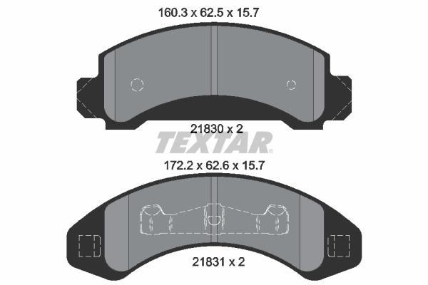 Jeu de 4 plaquettes de frein TEXTAR ref. 2183001
