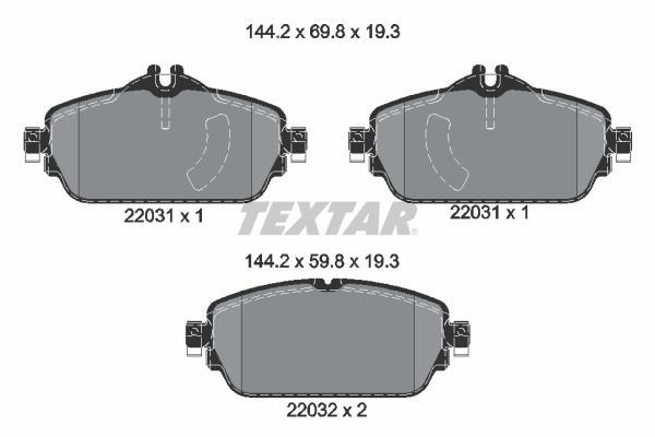 Jeu de 4 plaquettes de frein TEXTAR ref. 2203101