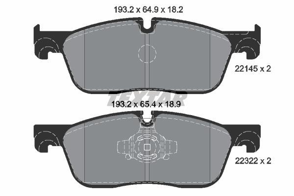 Jeu de 4 plaquettes de frein TEXTAR ref. 2214501