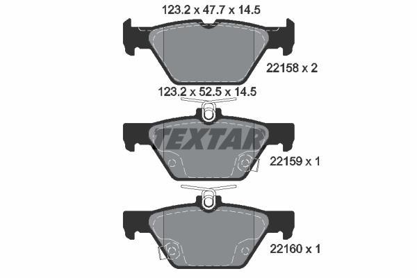Jeu de 4 plaquettes de frein TEXTAR 2215801