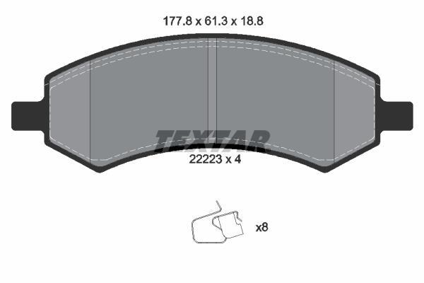 Juego de 4 pastillas de freno (Almohadilla de freno) TEXTAR ref. 2222301