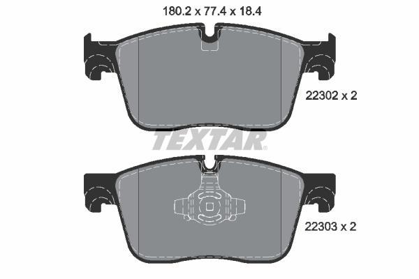 Jeu de 4 plaquettes de frein TEXTAR ref. 2230201