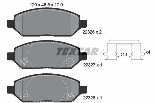 Juego de 4 pastillas de freno (Almohadilla de freno) TEXTAR ref. 2232601