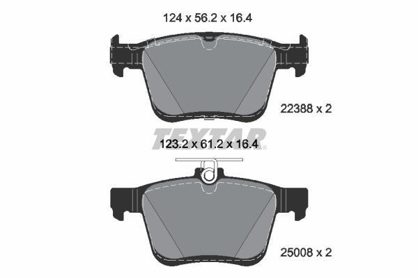 Jeu de 4 plaquettes de frein TEXTAR ref. 2238801